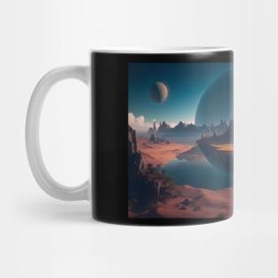 Beautiful scenery on another planet Mug